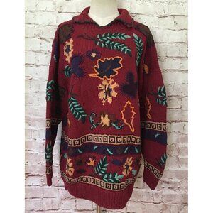 Vintage Best American Clothing Maroon Chunky Fall Sweater Granny Mom Size Medium
